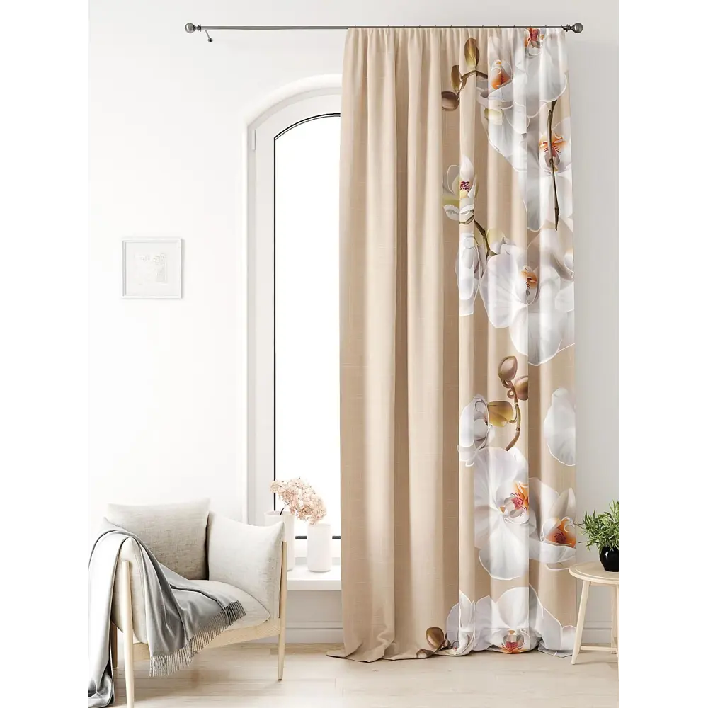 Фото 2 Тюль на ленте At Home Лагвинс AT581015 150x250 см вуаль цвет белый