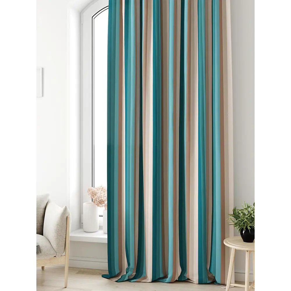 Фото 3 Тюль на ленте At Home Лагвинс AT581136 150x250 см вуаль цвет бирюзовый