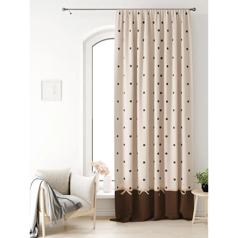 Фото 2 Тюль на ленте At Home Лагвинс AT581173 150x250 см вуаль цвет бежевый