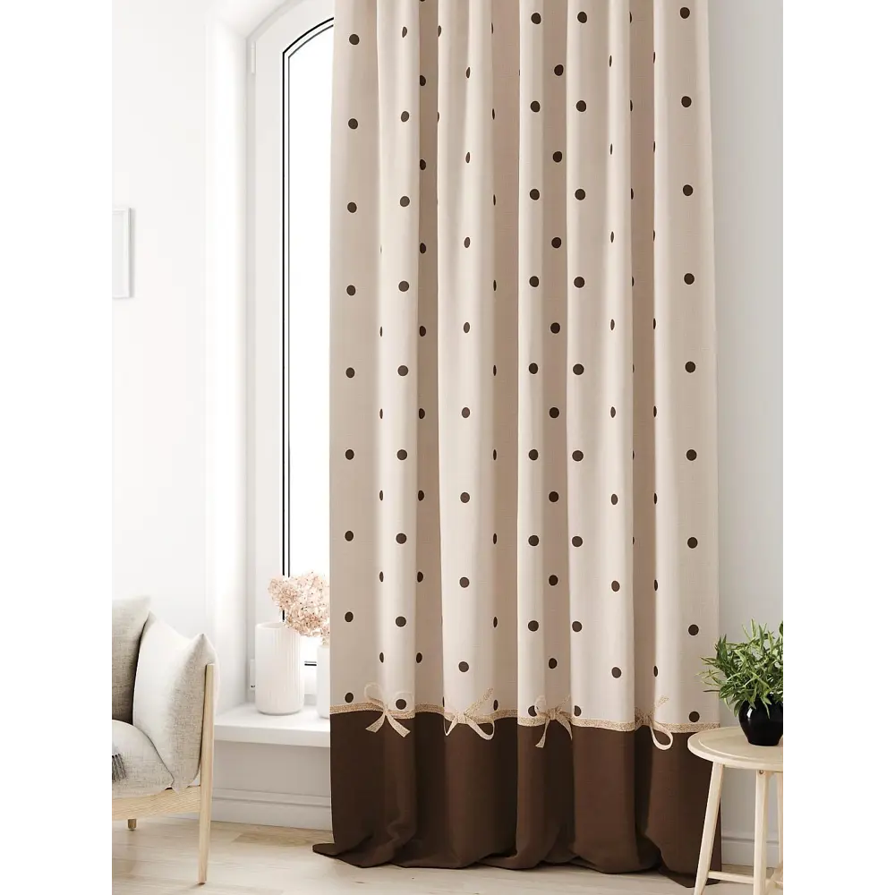 Фото 3 Тюль на ленте At Home Лагвинс AT581173 150x250 см вуаль цвет бежевый