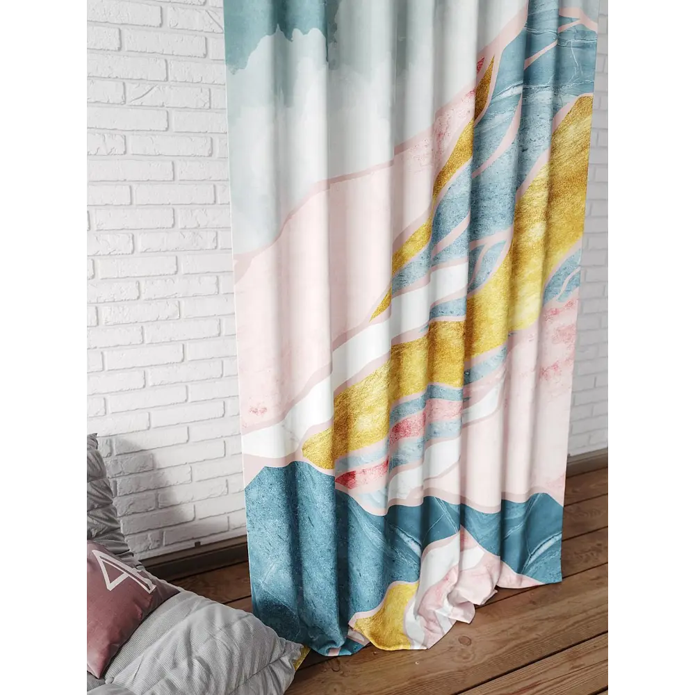 Фото 3 Тюль на ленте At Home Милавис AT706021 150x240 см вуаль цвет бирюзовый