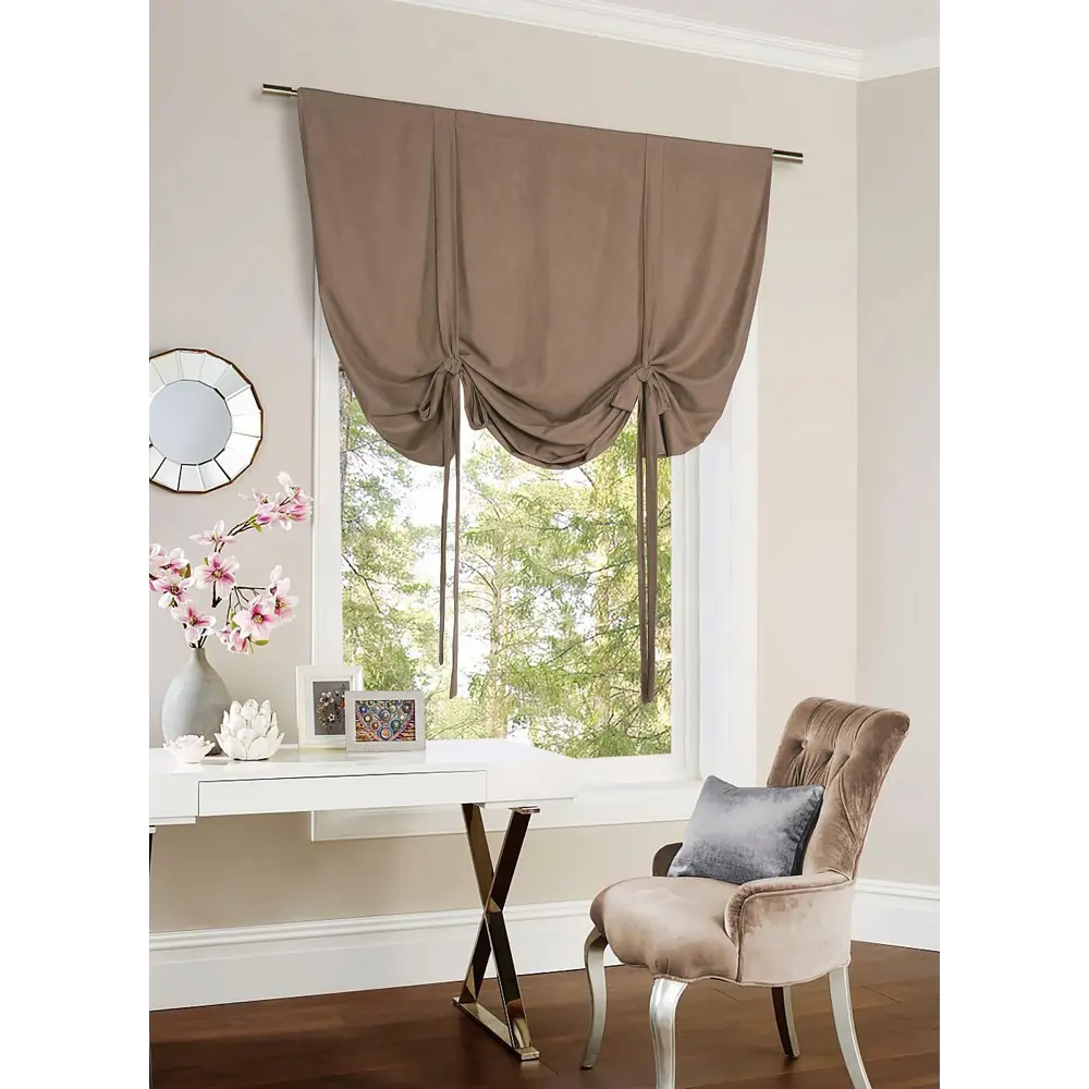 Фото 4 Тюль на ленте At Home Римфус AT101711 150x180 см вуаль цвет коричневый Фото 4 Тюль на ленте At Home Римфус AT101711 150x180 см вуаль цвет коричневый