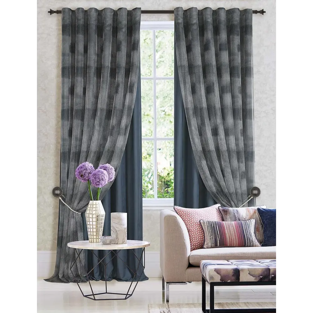 Фото 4 Комплект штор на ленте At Home Стилнис AT206459 160x270 см вуаль цвет серый Фото 4 Комплект штор на ленте At Home Стилнис AT206459 160x270 см вуаль цвет серый