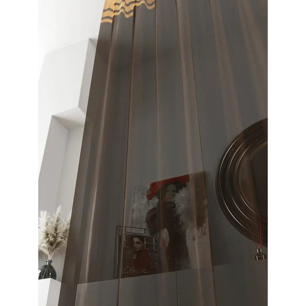 Фото 4 Тюль на ленте At Home Ливартис AT588127 150x250 см вуаль цвет коричневый Фото 4 Тюль на ленте At Home Ливартис AT588127 150x250 см вуаль цвет коричневый
