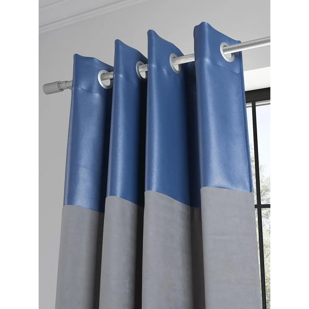 Фото 2 Тюль на люверсах At Home Анби AT108003 140x270 см искусственная кожа и нубук цвет серый