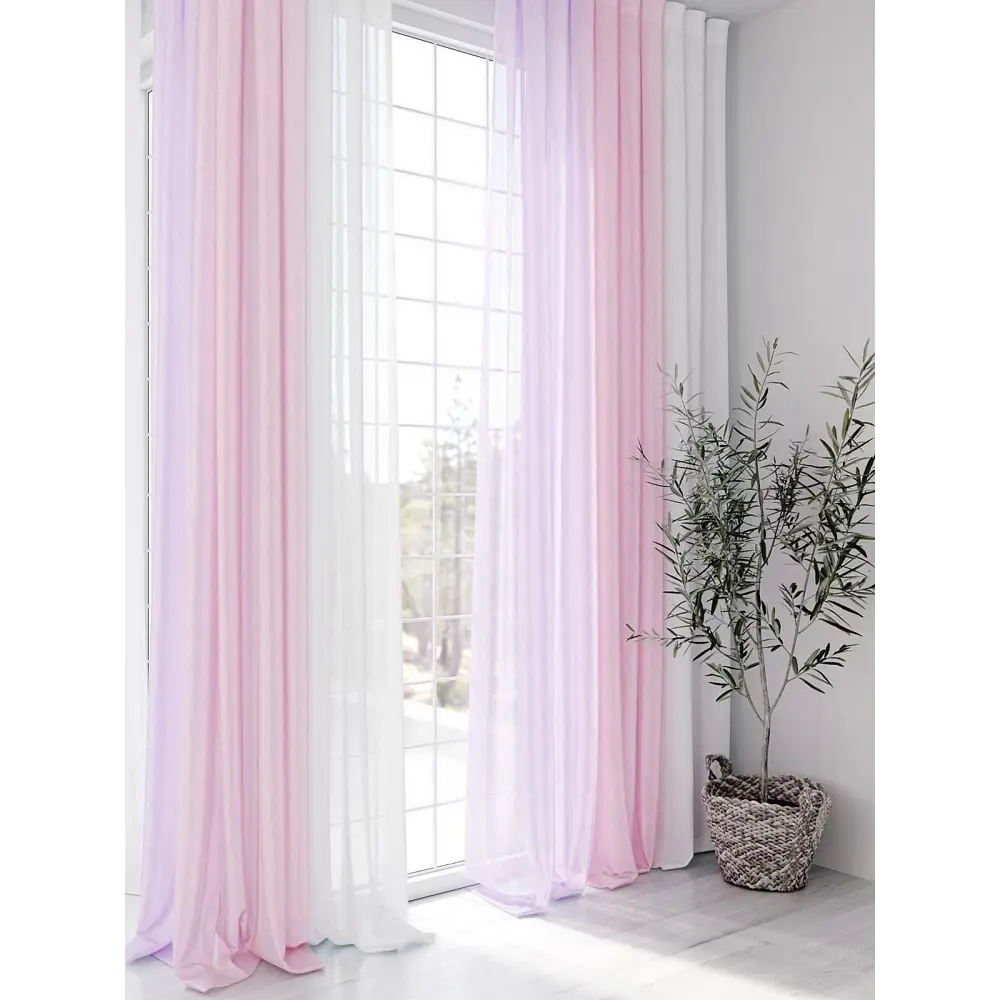 Фото 8 Тюль на ленте At Home Лоцион AT131003 300x250 см вуаль цвет сиреневый