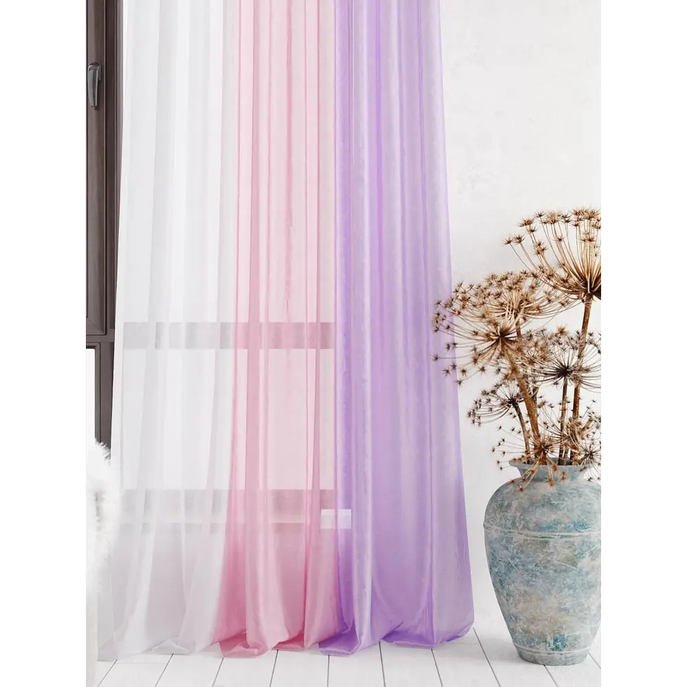 Фото 2 Тюль на ленте At Home Лоцион AT131003 300x250 см вуаль цвет сиреневый