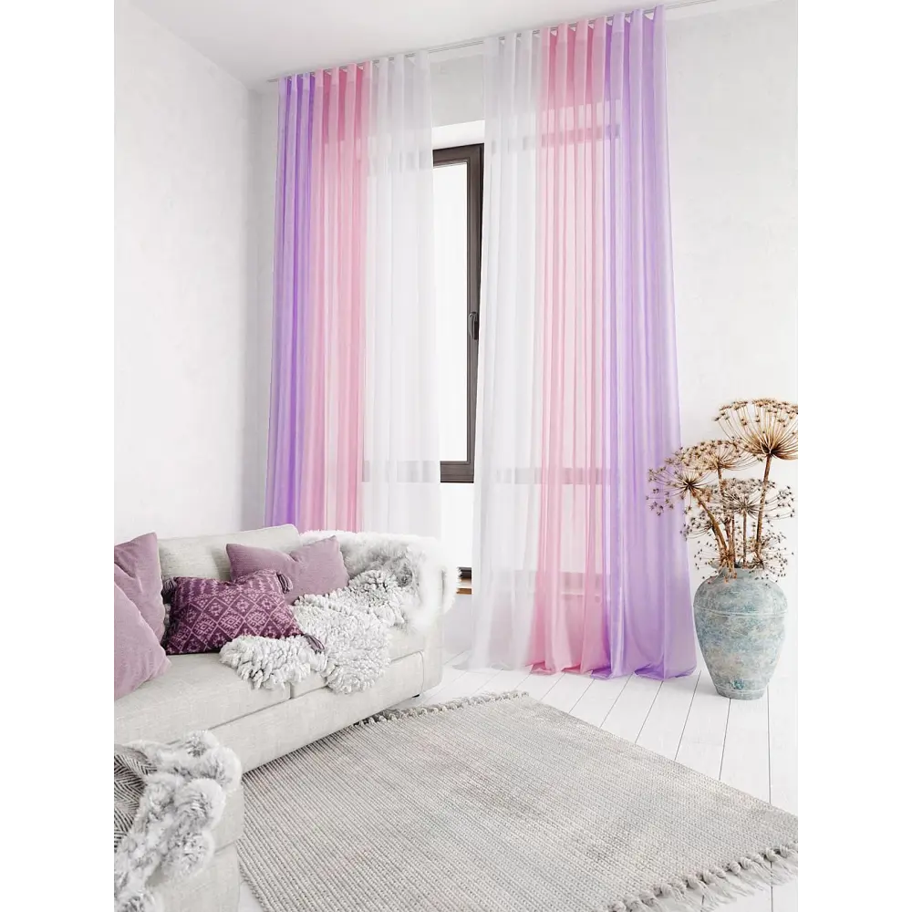 Фото 3 Тюль на ленте At Home Лоцион AT131003 300x250 см вуаль цвет сиреневый