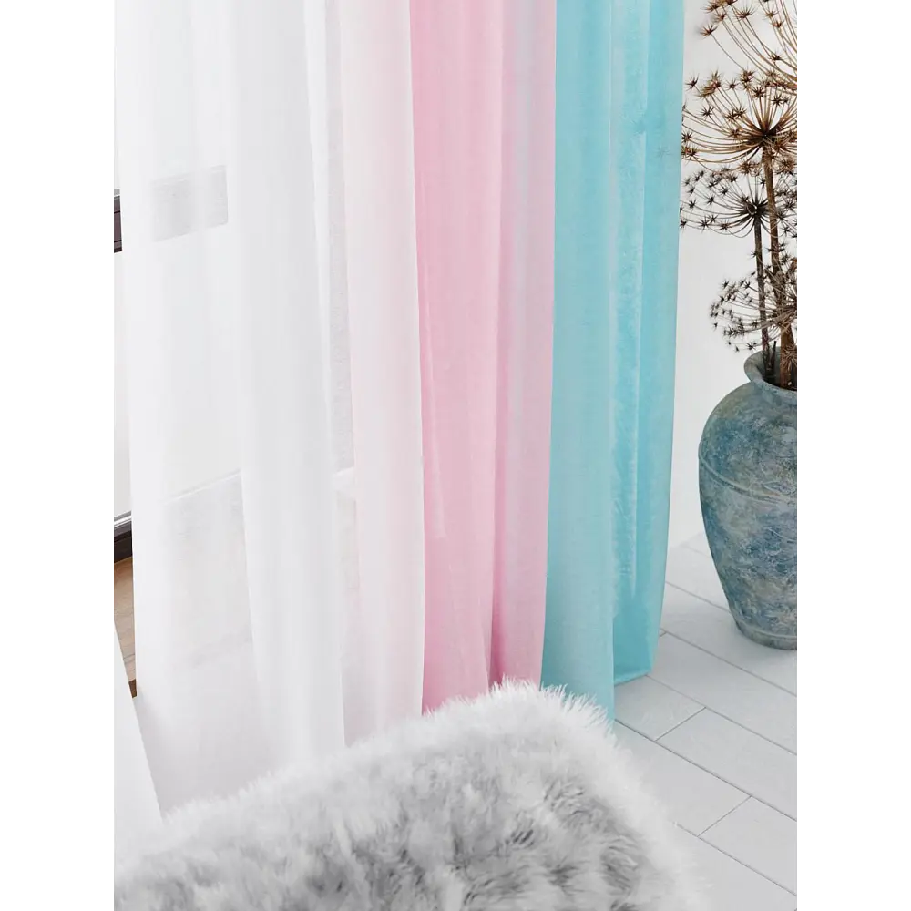 Фото 6 Тюль на ленте At Home Лоцион AT131001 300x250 см вуаль цвет голубой