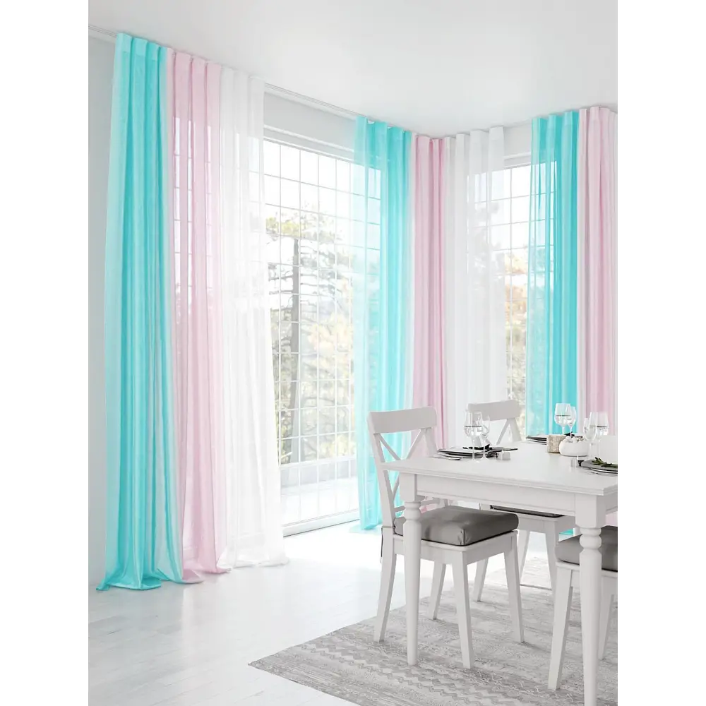 Фото 9 Тюль на ленте At Home Лоцион AT131001 300x250 см вуаль цвет голубой