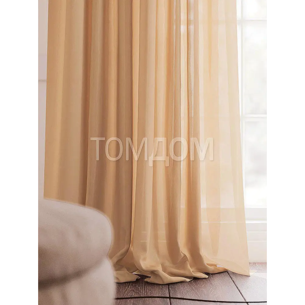 Фото 7 Тюль на ленте At Home Берис AT121102 500x280 см вуаль цвет бежевый Фото 7 Тюль на ленте At Home Берис AT121102 500x280 см вуаль цвет бежевый