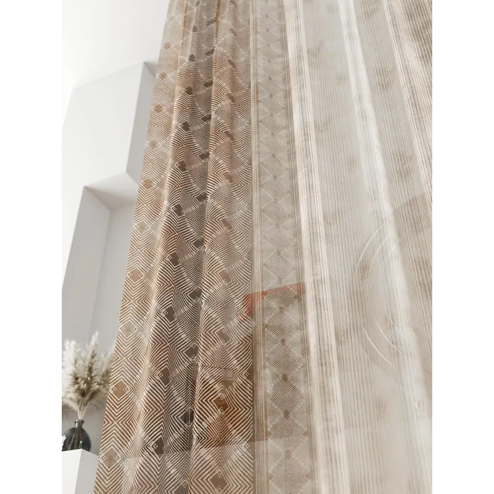 Фото 4 Тюль на ленте At Home Ливартис AT588024 150x250 см вуаль цвет коричневый Фото 4 Тюль на ленте At Home Ливартис AT588024 150x250 см вуаль цвет коричневый