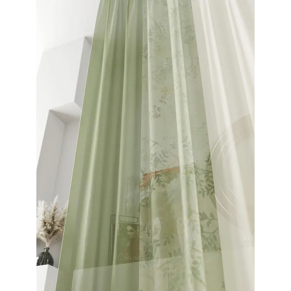 Фото 4 Тюль на ленте At Home Ливартис AT588010 150x250 см вуаль цвет зеленый Фото 4 Тюль на ленте At Home Ливартис AT588010 150x250 см вуаль цвет зеленый