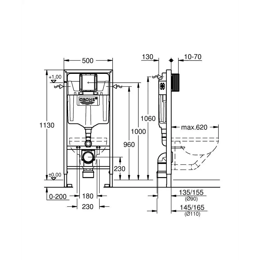 Фото 9 Комплект инсталляции GROHE 38772SH0 с унитазом AQUAme AQM2002PRO и сиденьем с микролифтом NW0178/S Фото 9 Комплект инсталляции GROHE 38772SH0 с унитазом AQUAme AQM2002PRO и сиденьем с микролифтом NW0178/S