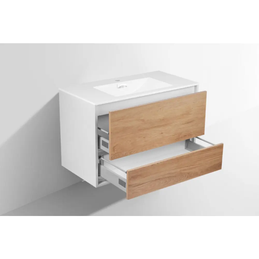 Фото 2 Тумба с раковиной Vincea Alessia 900 Y.Oak + L.White VMC-1S900YW,VCB-14900W 90 Фото 2 Тумба с раковиной Vincea Alessia 900 Y.Oak + L.White VMC-1S900YW,VCB-14900W 90