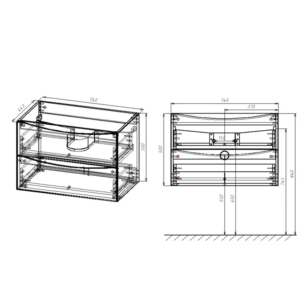 Фото 8 Тумба с раковиной Vincea VMC-2MA750GW,VCB-3M750W 75 Фото 8 Тумба с раковиной Vincea VMC-2MA750GW,VCB-3M750W 75