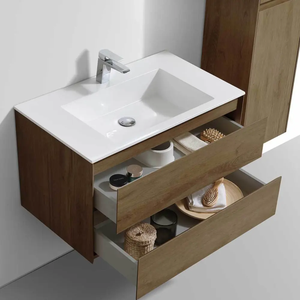 Фото 4 Тумба с раковиной Vincea Luka 800 T.Oak White VMC-2L800TO VCB-13800W Фото 4 Тумба с раковиной Vincea Luka 800 T.Oak White VMC-2L800TO VCB-13800W