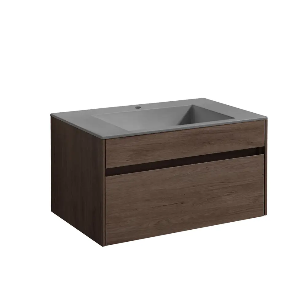 Фото Тумба с раковиной Vincea Chiara 800 R.Oak Gray VMC-2C800RO VCB-13800G Фото Тумба с раковиной Vincea Chiara 800 R.Oak Gray VMC-2C800RO VCB-13800G