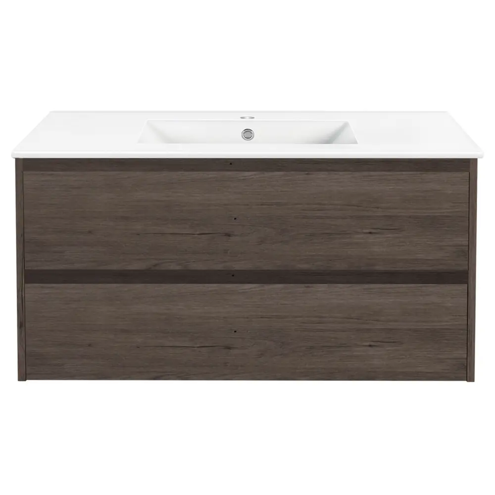 Фото 2 Тумба с раковиной Vincea Gio R.Oak 100см цвет коричневый