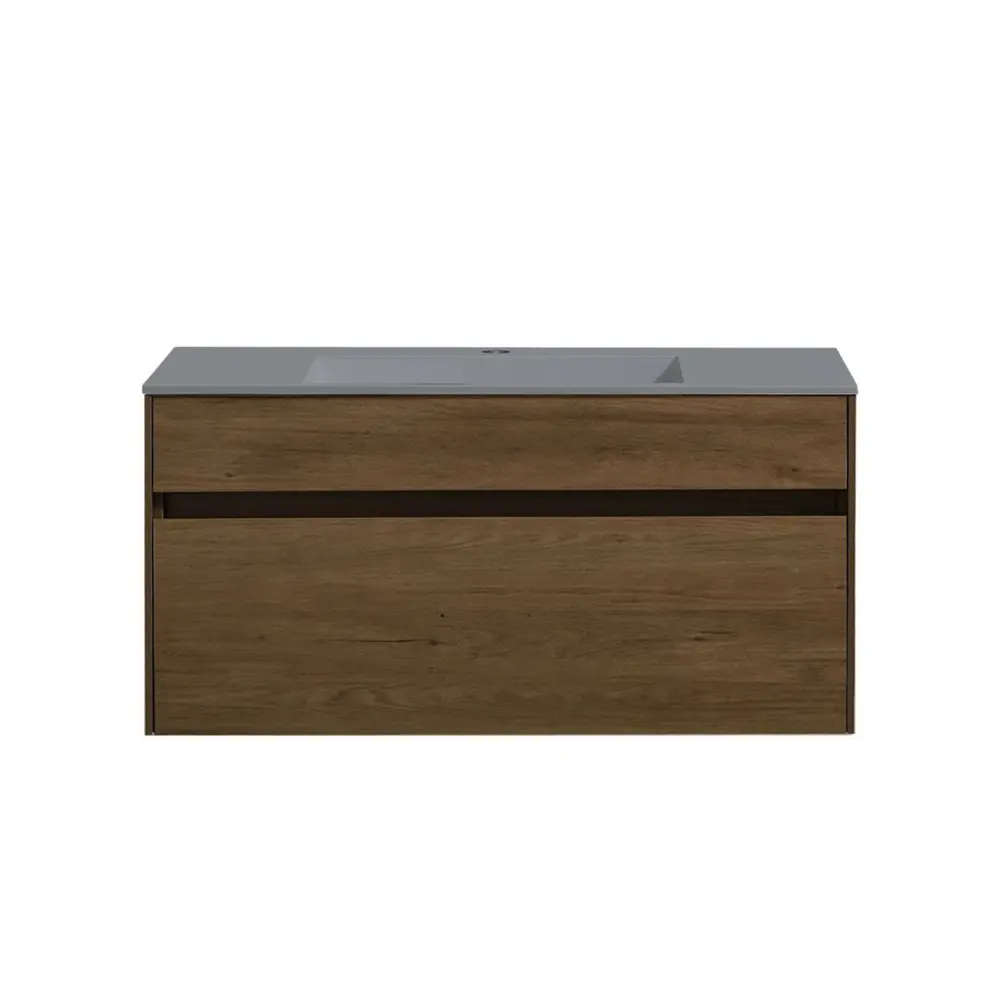 Фото Тумба с раковиной из искусственного камня Vincea Chiara T.Oak Grey 100см цвет коричневый