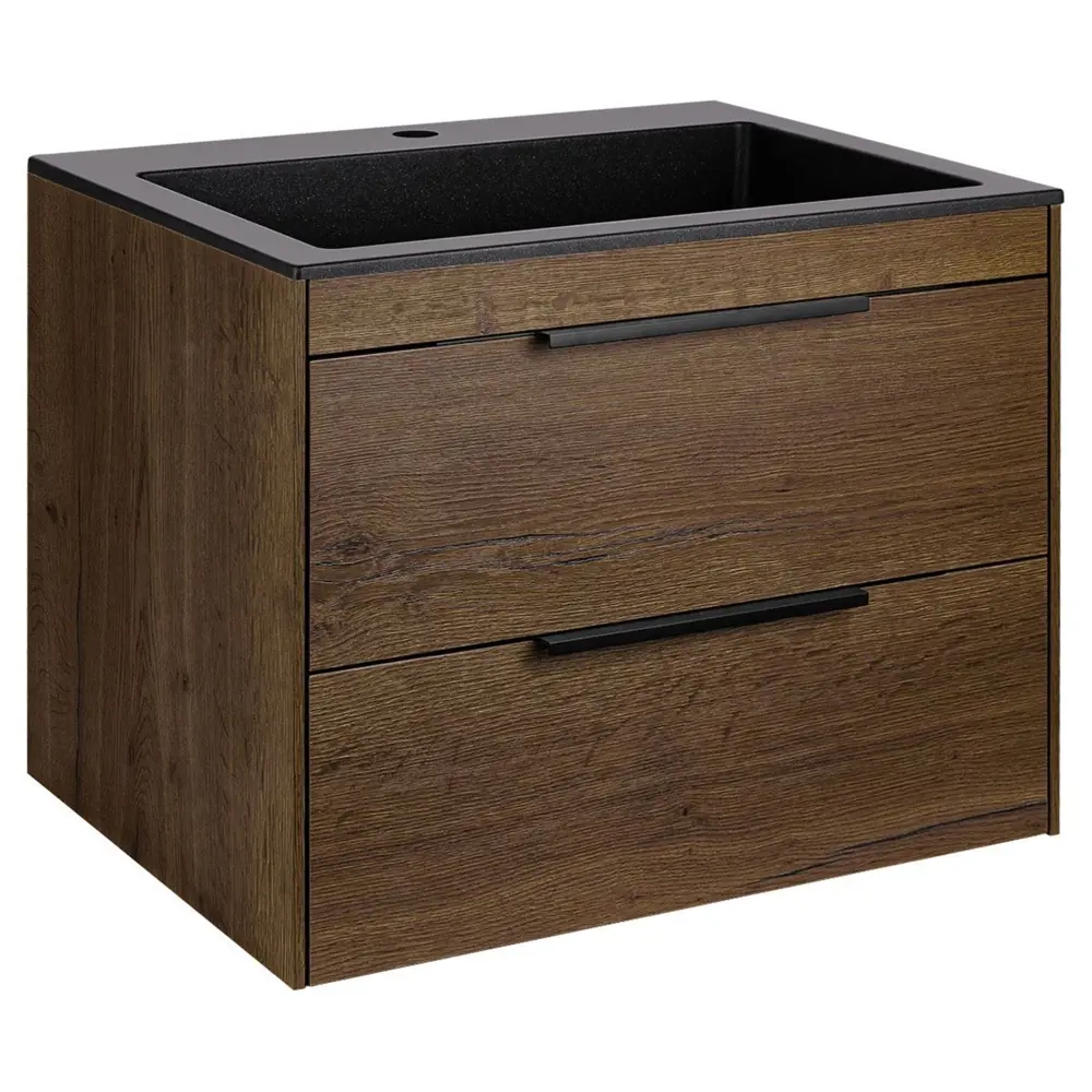 Фото 2 Тумба с раковиной Vincea Chiara 2D 600 T.Oak Black VMC-2C2600TO VCB-13600B Фото 2 Тумба с раковиной Vincea Chiara 2D 600 T.Oak Black VMC-2C2600TO VCB-13600B