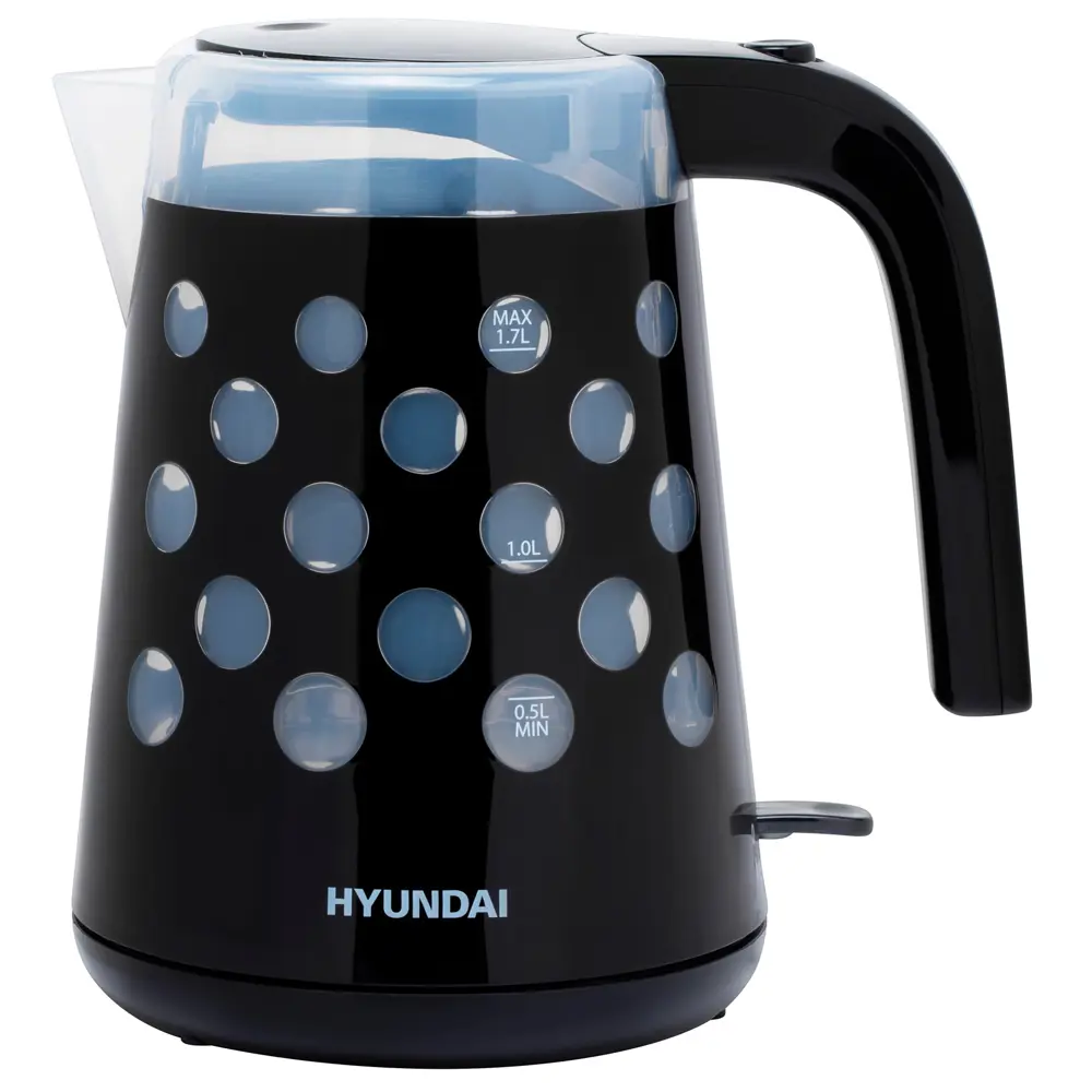 Фото 7 Электрический чайник 1.7 л Hyundai HYK-G2012 пластик цвет черный Фото 7 Электрический чайник 1.7 л Hyundai HYK-G2012 пластик цвет черный