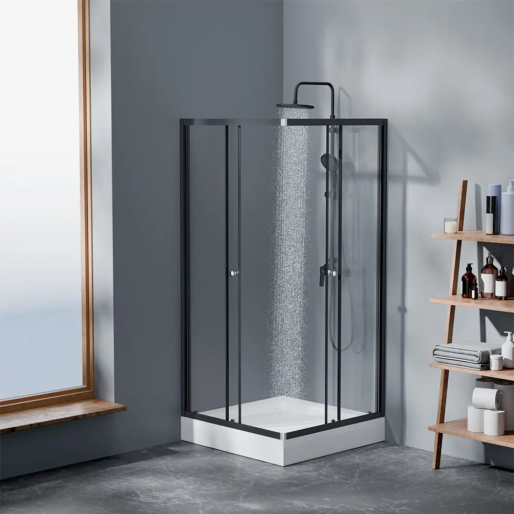 Фото 3 Душевой уголок Damixa Venus DX09VE-403-090GT угол 90x89.6см черный профиль эффект стекла без покрытия Фото 3 Душевой уголок Damixa Venus DX09VE-403-090GT угол 90x89.6см черный профиль эффект стекла без покрытия