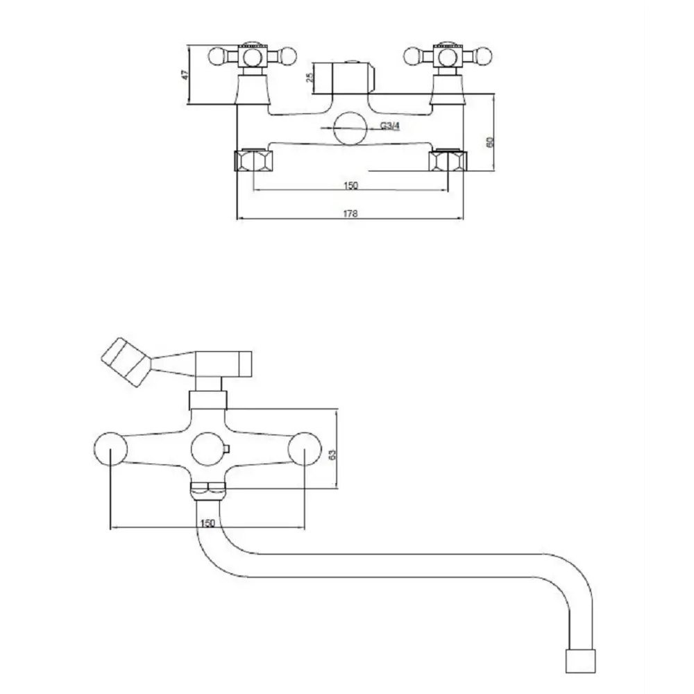 Фото 2 Смеситель для ванны Santrek 276581 цвет хром Фото 2 Смеситель для ванны Santrek 276581 цвет хром