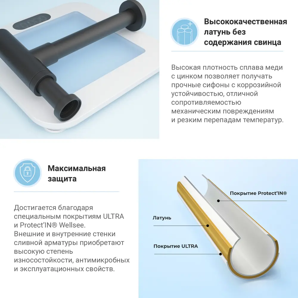Фото 4 Набор сифон для раковины и донный клапан Wellsee Drainage System 182120003 цвет матовый черный Фото 4 Набор сифон для раковины и донный клапан Wellsee Drainage System 182120003 цвет матовый черный