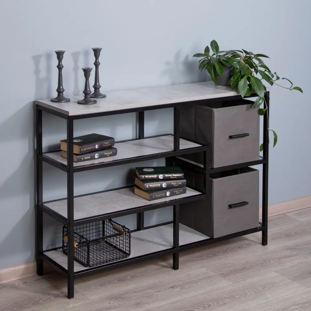 Фото Стеллаж Letta 110x78x30 см нагрузка до 10 кг ЛДСП цвет цемент Фото Стеллаж Letta 110x78x30 см нагрузка до 10 кг ЛДСП цвет цемент