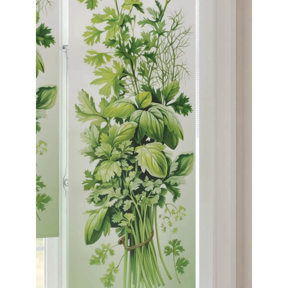 Фото 3 Рулонная штора At home Ларфорт 62x170 см цвет зеленый/белый Фото 3 Рулонная штора At home Ларфорт 62x170 см цвет зеленый/белый