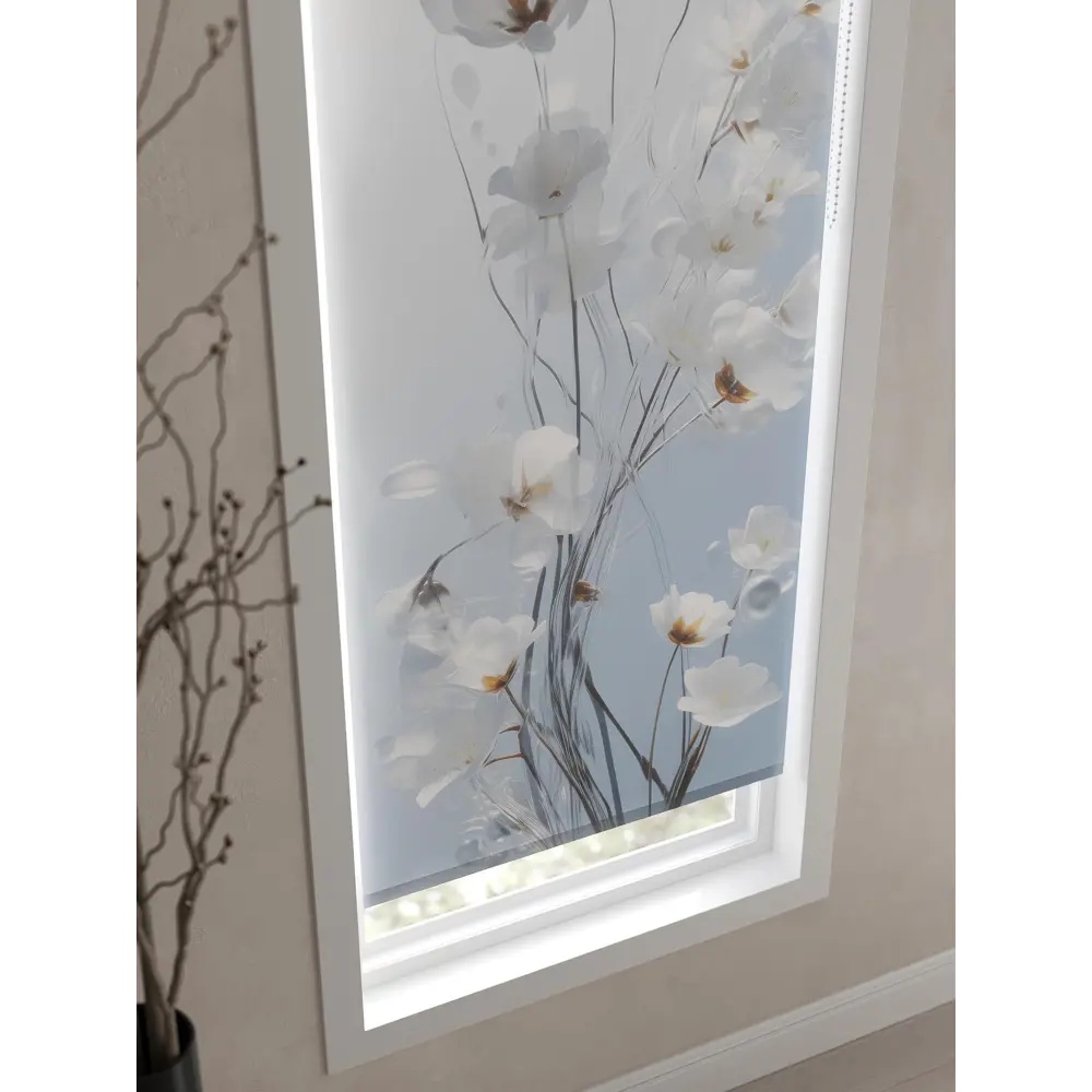 Фото 3 Рулонная штора At home Рулинарс 62x170 см цвет белый/синий/серый Фото 3 Рулонная штора At home Рулинарс 62x170 см цвет белый/синий/серый