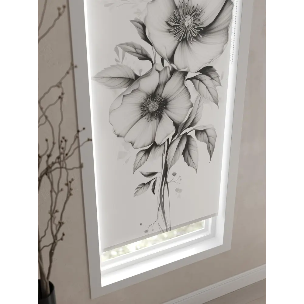Фото 3 Рулонная штора At home Гонтрис 62x170 см цвет белый/серый Фото 3 Рулонная штора At home Гонтрис 62x170 см цвет белый/серый