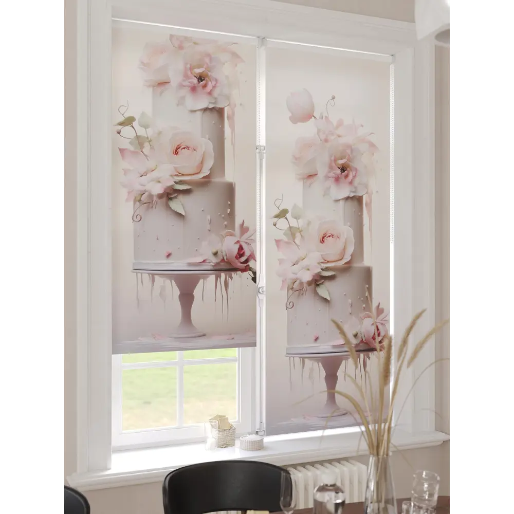 Фото 2 Рулонная штора At home Флариант 62x170 см цвет бежевый/розовый Фото 2 Рулонная штора At home Флариант 62x170 см цвет бежевый/розовый