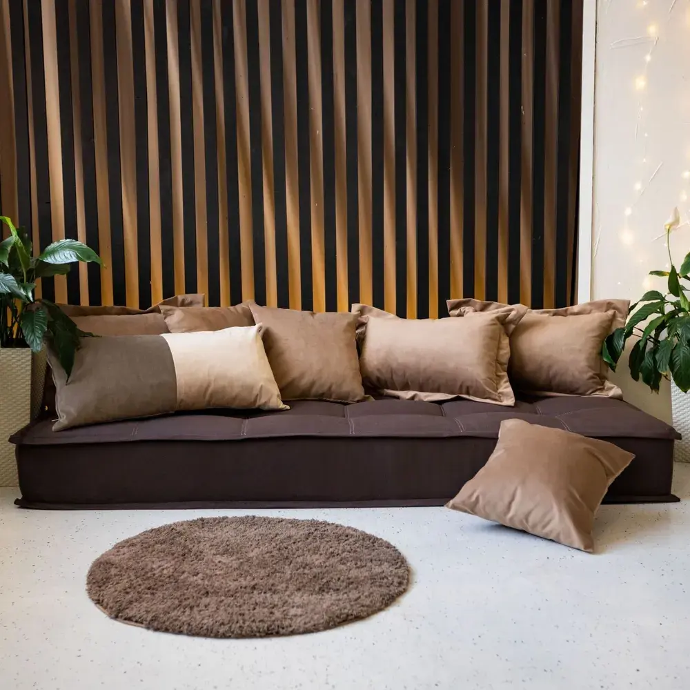 Фото 4 Диван-кровать Miella Lora short 200x23x180 см пенополиуретан цвет коричневый/карамельный Фото 4 Диван-кровать Miella Lora short 200x23x180 см пенополиуретан цвет коричневый/карамельный