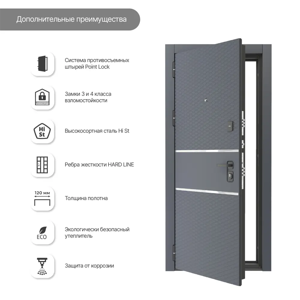 Фото 7 Дверь входная металлическая Грей Зет 332 86x205 см правая белый с зеркалом Фото 7 Дверь входная металлическая Грей Зет 332 86x205 см правая белый с зеркалом