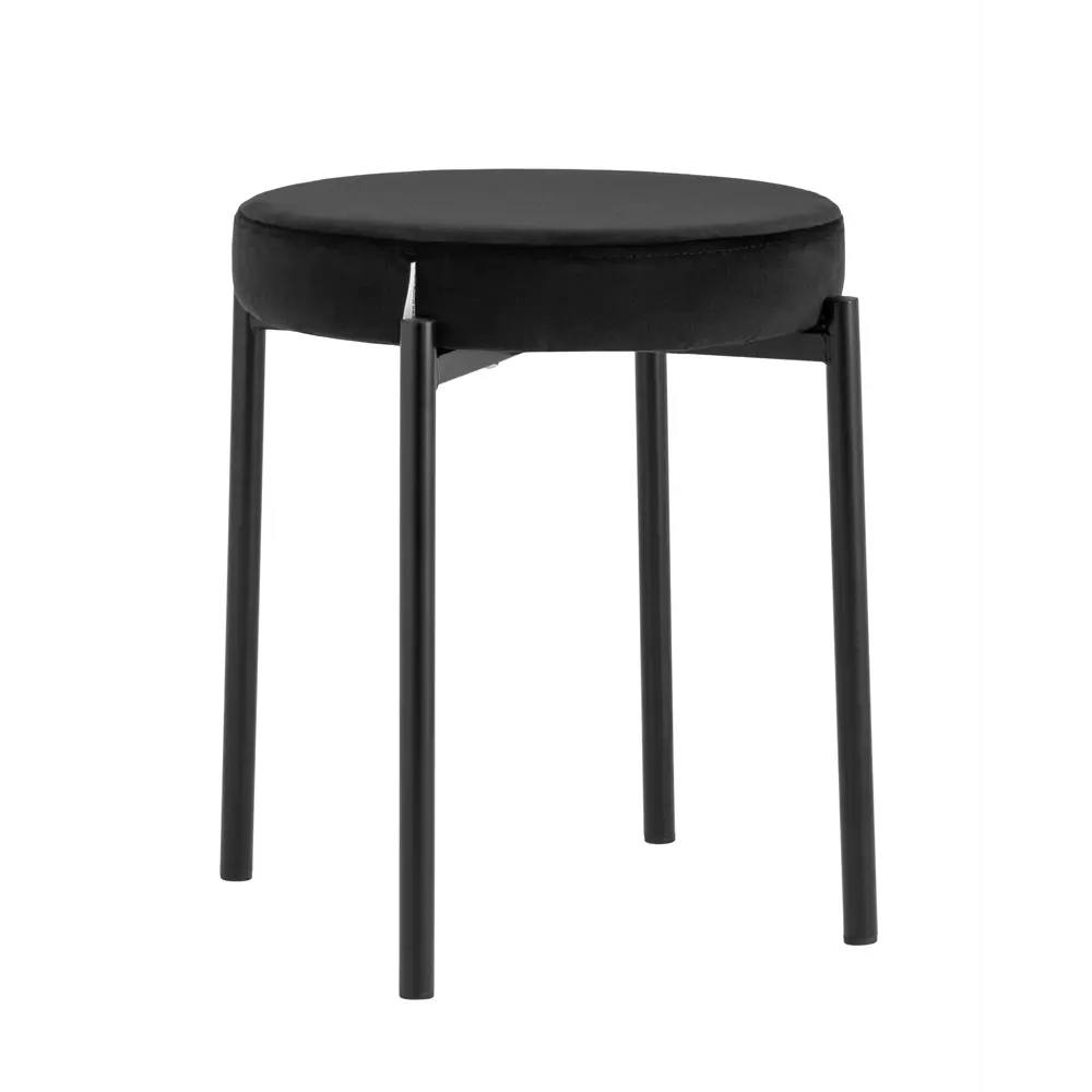 Фото 5 Табурет Stool group Рио 47x46x47 см велюр цвет черный Фото 5 Табурет Stool group Рио 47x46x47 см велюр цвет черный