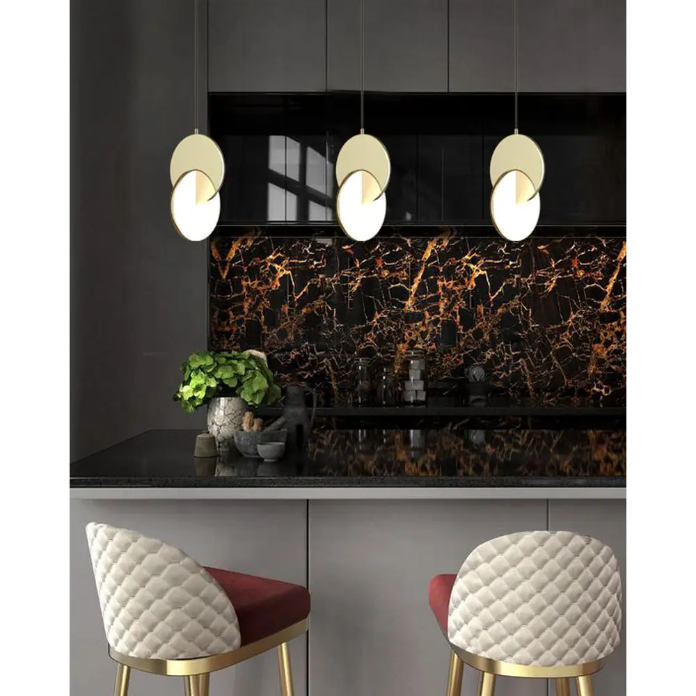 Фото 3 Светильник подвесной светодиодный Milosh tendence 0683pl-1gd 6 м² теплый белый (желтый) свет цвет жёлтый/золотой Фото 3 Светильник подвесной светодиодный Milosh tendence 0683pl-1gd 6 м² теплый белый (желтый) свет цвет жёлтый/золотой