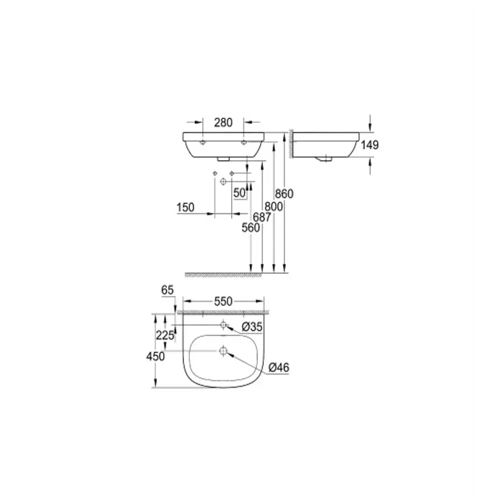 Фото 3 Раковина Grohe 00000084557, 55 см Фото 3 Раковина Grohe 00000084557, 55 см