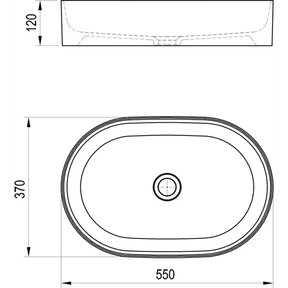 Фото 4 Раковина накладная Ravak Ceramic 55x37 цвет белый 00000069223