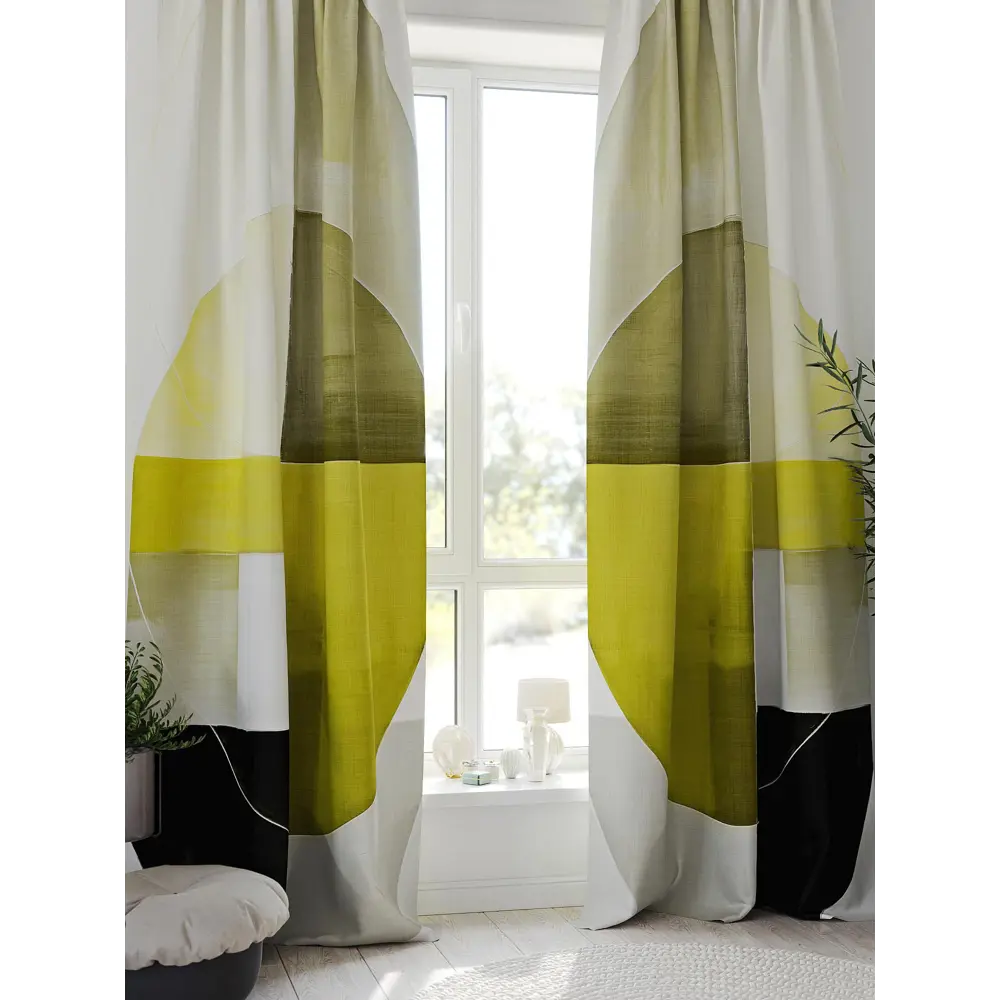 Фото 4 Комплект штор на шторной ленте Comfy Way Рентрилас 150x280 см цвет зеленый Фото 4 Комплект штор на шторной ленте Comfy Way Рентрилас 150x280 см цвет зеленый
