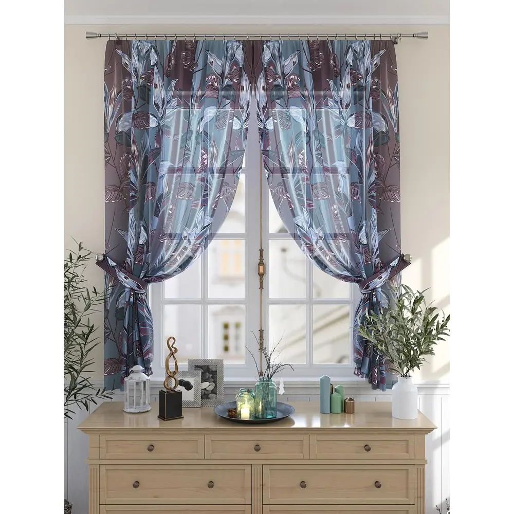 Фото 4 Комплект штор на шторной ленте Comfy Way Тевиранс 150x180 см цвет белый Фото 4 Комплект штор на шторной ленте Comfy Way Тевиранс 150x180 см цвет белый