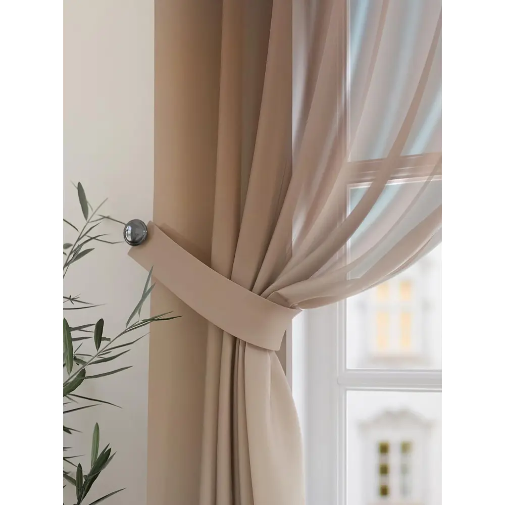 Фото 3 Комплект штор на шторной ленте Comfy Way Шенекорис 150x180 см цвет коричневый Фото 3 Комплект штор на шторной ленте Comfy Way Шенекорис 150x180 см цвет коричневый