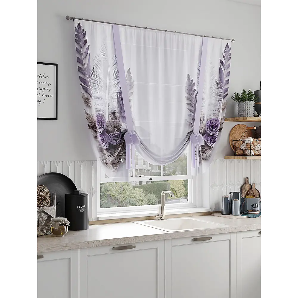 Фото 4 Тюль на шторной ленте Comfy Way Филорана 150x150 см цвет белый Фото 4 Тюль на шторной ленте Comfy Way Филорана 150x150 см цвет белый