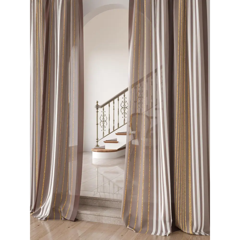 Фото 2 Комплект штор на шторной ленте Comfy Way Росан 150x250 см цвет бежевый Фото 2 Комплект штор на шторной ленте Comfy Way Росан 150x250 см цвет бежевый