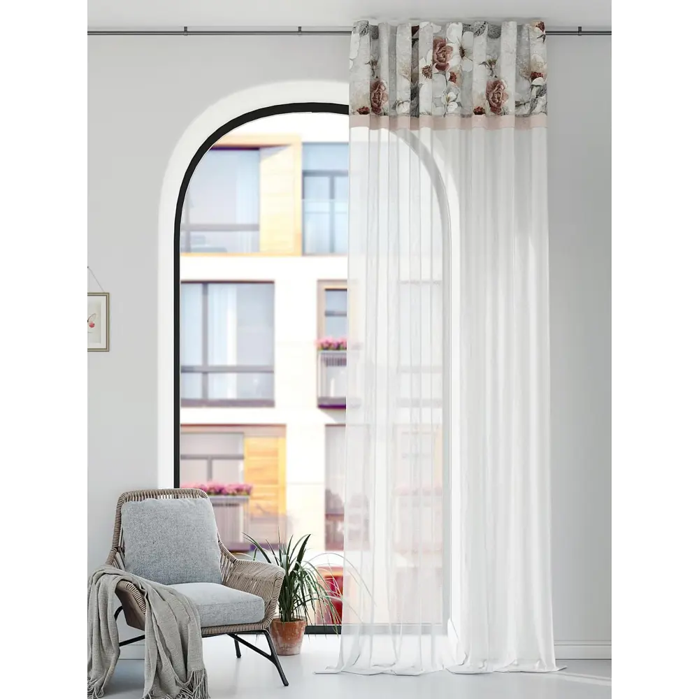 Фото 2 Штора на шторной ленте Comfy Way Френтор 150x250 см цвет белый Фото 2 Штора на шторной ленте Comfy Way Френтор 150x250 см цвет белый