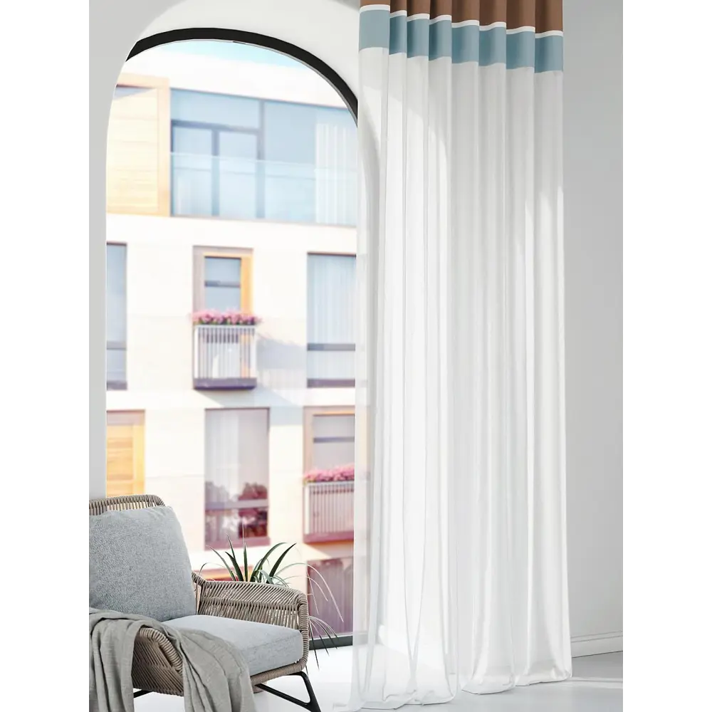 Фото 3 Штора на шторной ленте Comfy Way Лумиранос 150x250 см цвет белый Фото 3 Штора на шторной ленте Comfy Way Лумиранос 150x250 см цвет белый