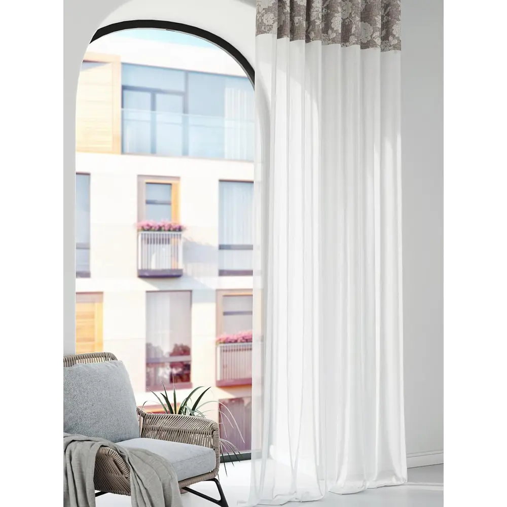 Фото 3 Штора на шторной ленте Comfy Way Рикрент 150x250 см цвет белый Фото 3 Штора на шторной ленте Comfy Way Рикрент 150x250 см цвет белый