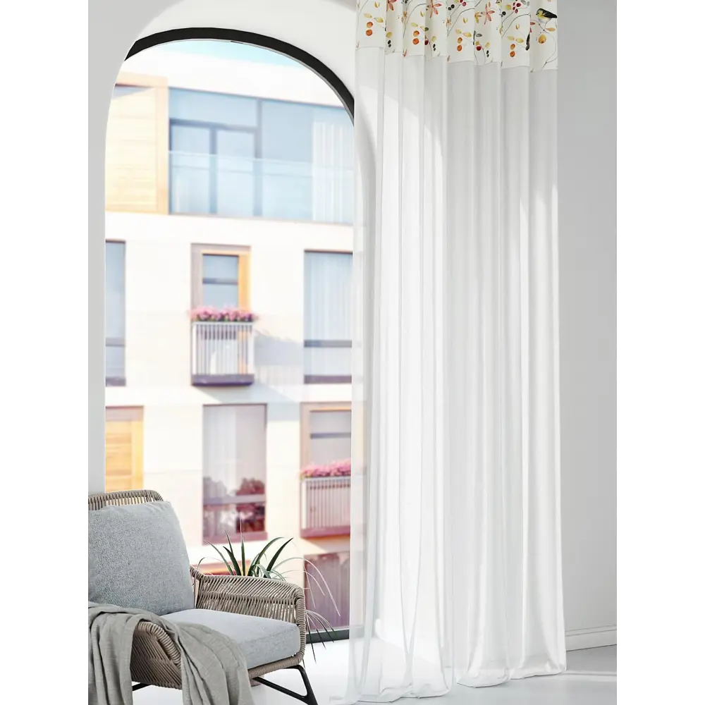 Фото 3 Штора на шторной ленте Comfy Way Фирналвис 150x250 см цвет белый Фото 3 Штора на шторной ленте Comfy Way Фирналвис 150x250 см цвет белый