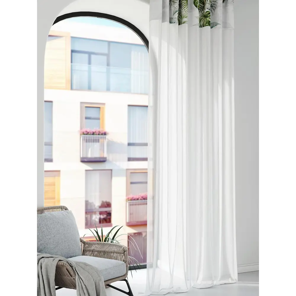 Фото 3 Штора на шторной ленте Comfy Way Шонрилт 150x250 см цвет белый Фото 3 Штора на шторной ленте Comfy Way Шонрилт 150x250 см цвет белый